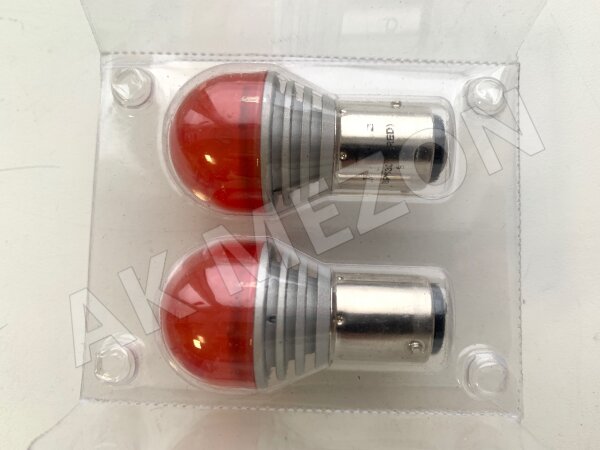 Лампа светодиодная 12V T15/5 6 диодов LED красная BP630SL PR21W/5W Xenite