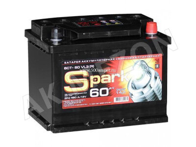 Аккумулятор 6СТ-60 Ач (о.п.) Spark г. Свирск